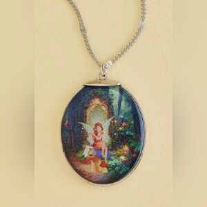 Earthbound Woodland Fairy Portrait Necklace, NWT